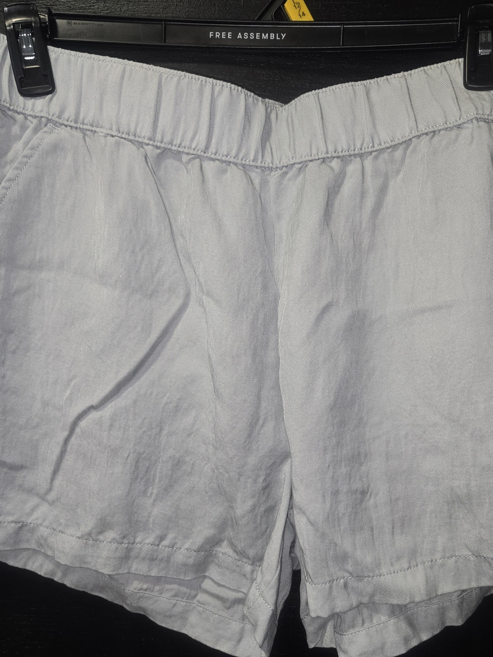 Women's Light Bluish Gray Elastic-Waist Shorts